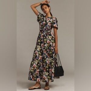 Anthropologie Floral Somerset Maxi Dress Size Small